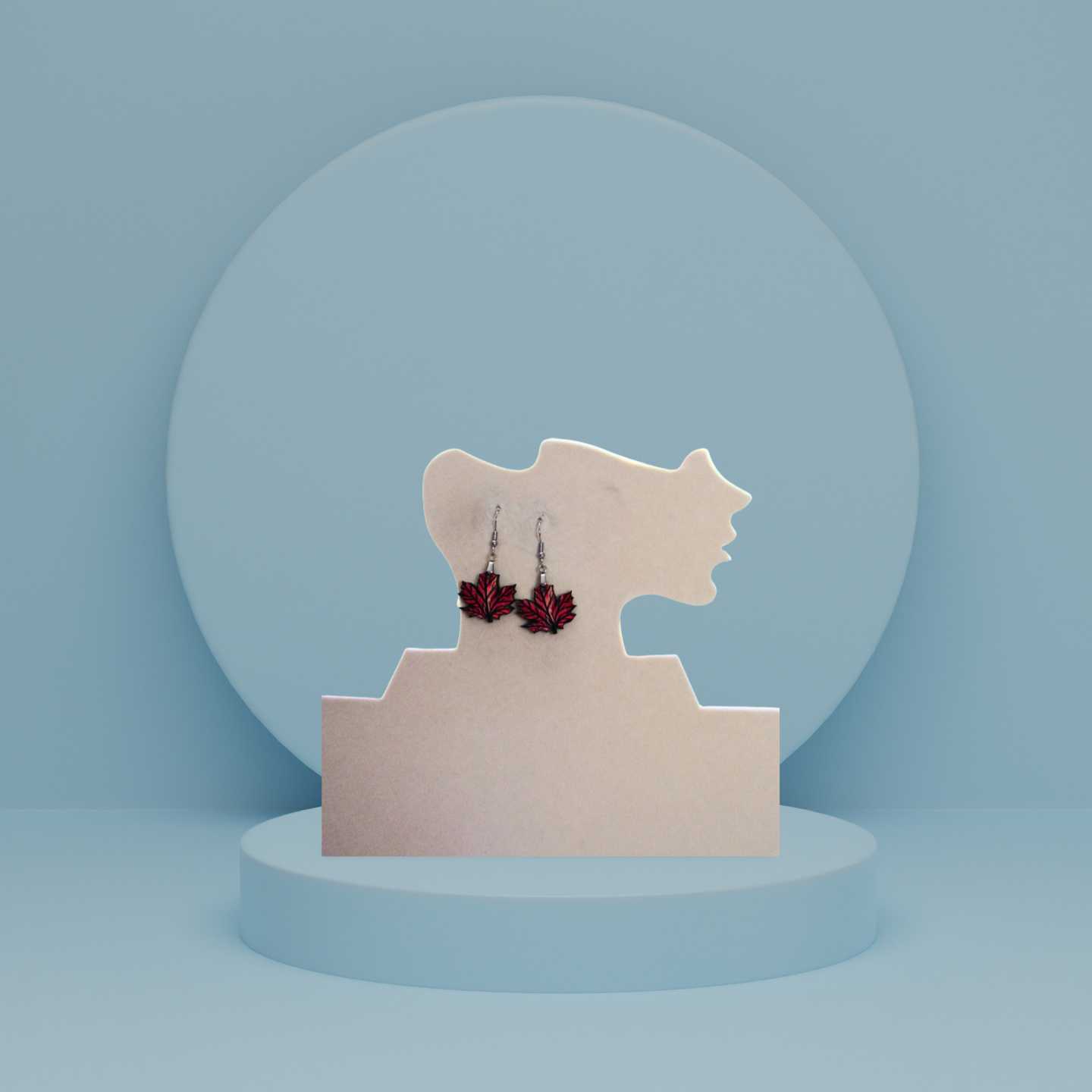 Maple Leaf Shaped Sublimated Earrings 1 inch