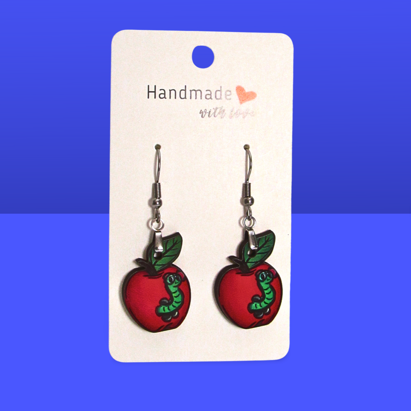 Apple Shaped Sublimated Earring 1 inch