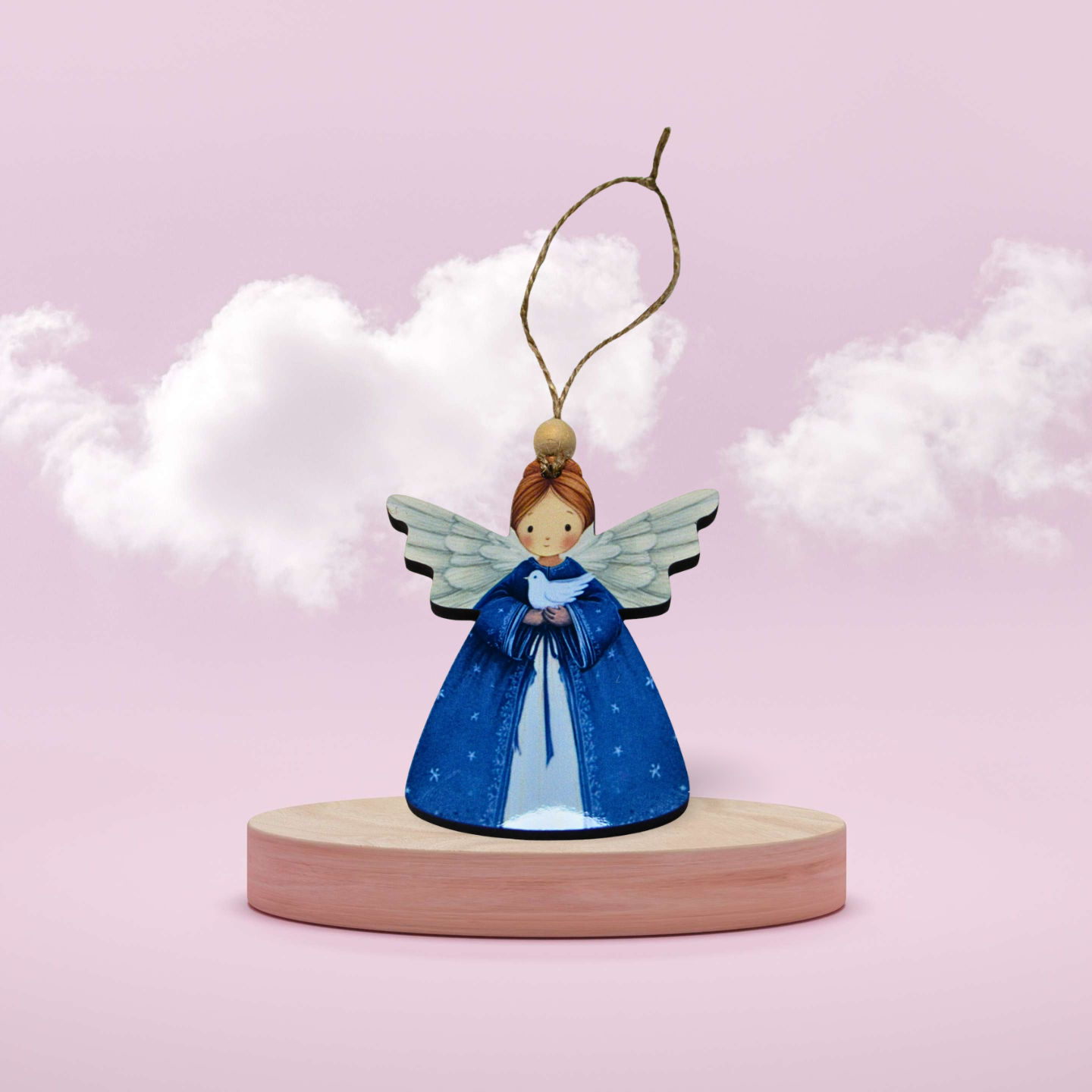 MDF- Angel Shaped Sublimated Ornament