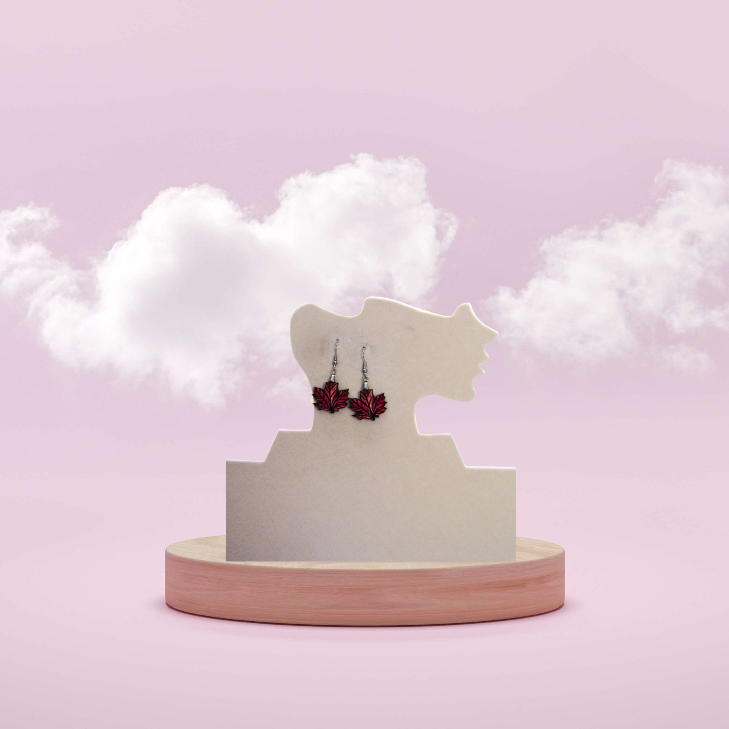 Maple Leaf Shaped Sublimated Earrings 1 inch