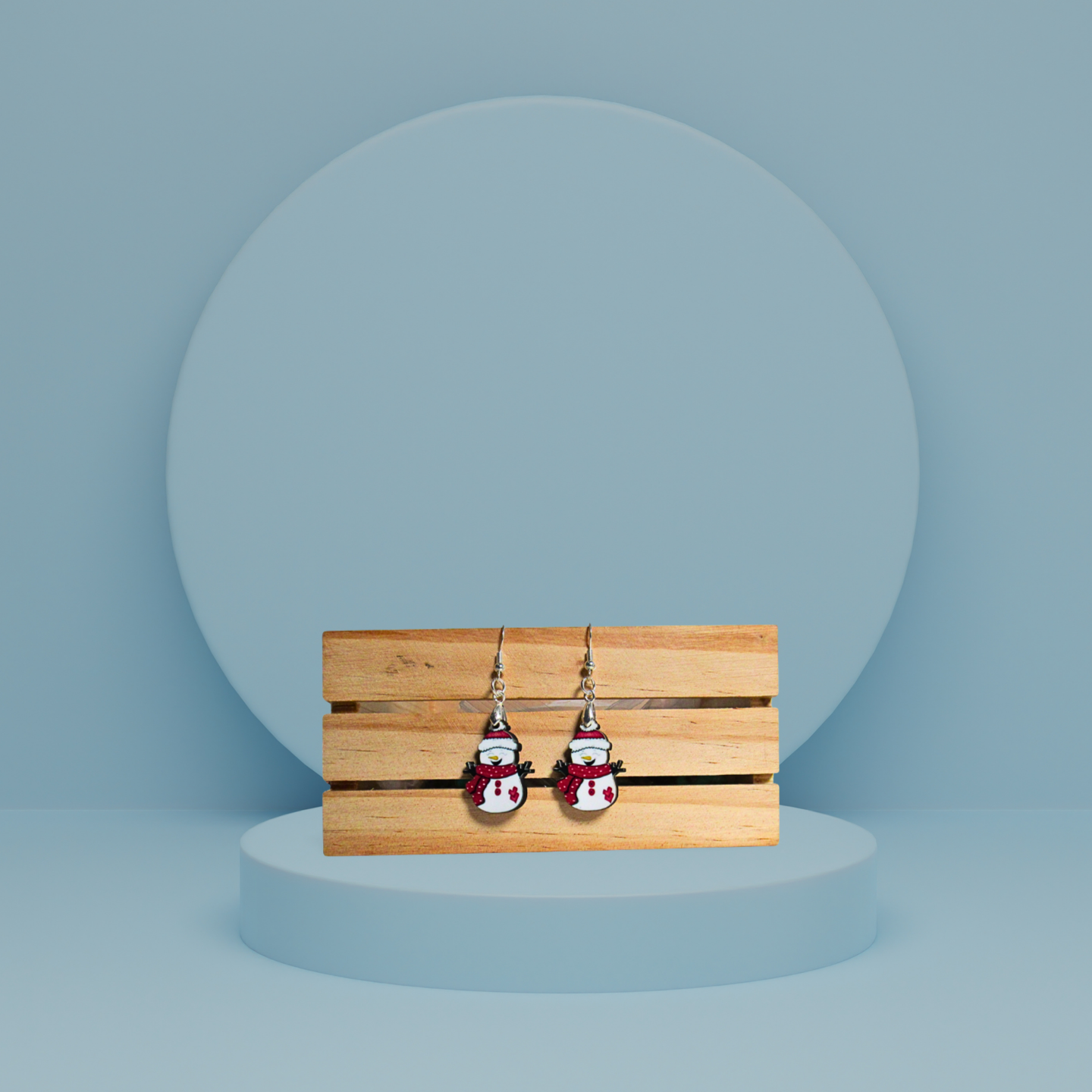 Snowman Shaped Sublimated Earrings 1 inch