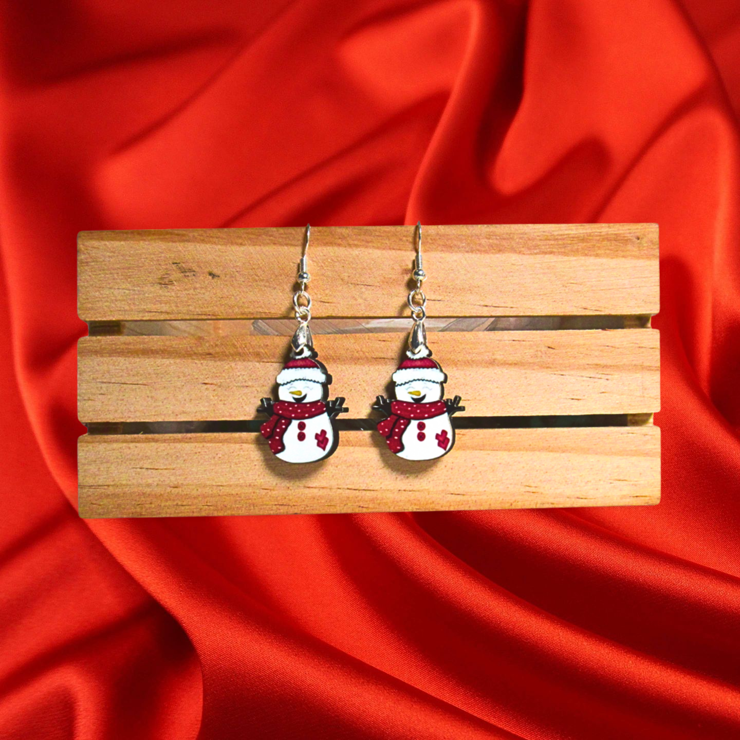 Snowman Shaped Sublimated Earrings 1 inch
