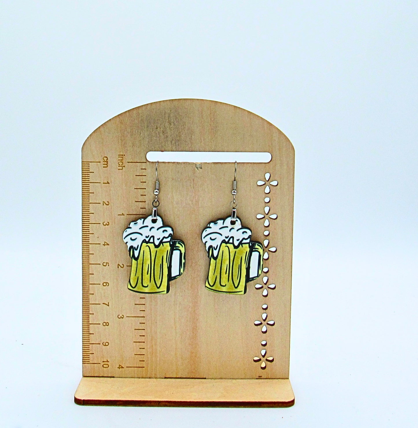 MDF- Beer Stein Shaped Sublimated Earrings 1.5 inch