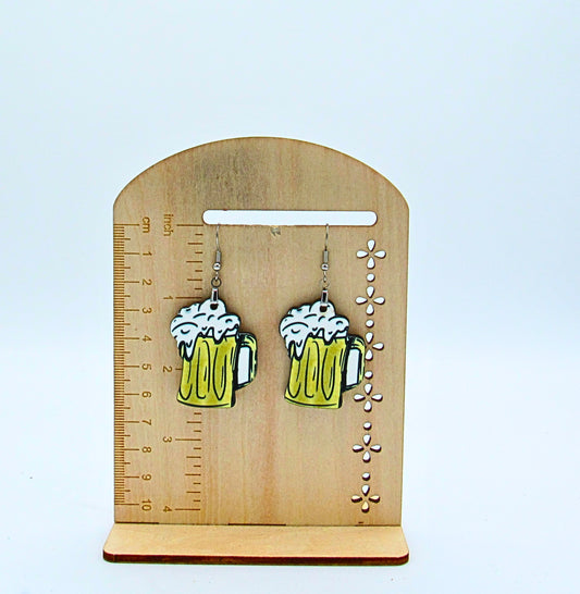 MDF- Beer Stein Shaped Sublimated Earrings 1.5 inch