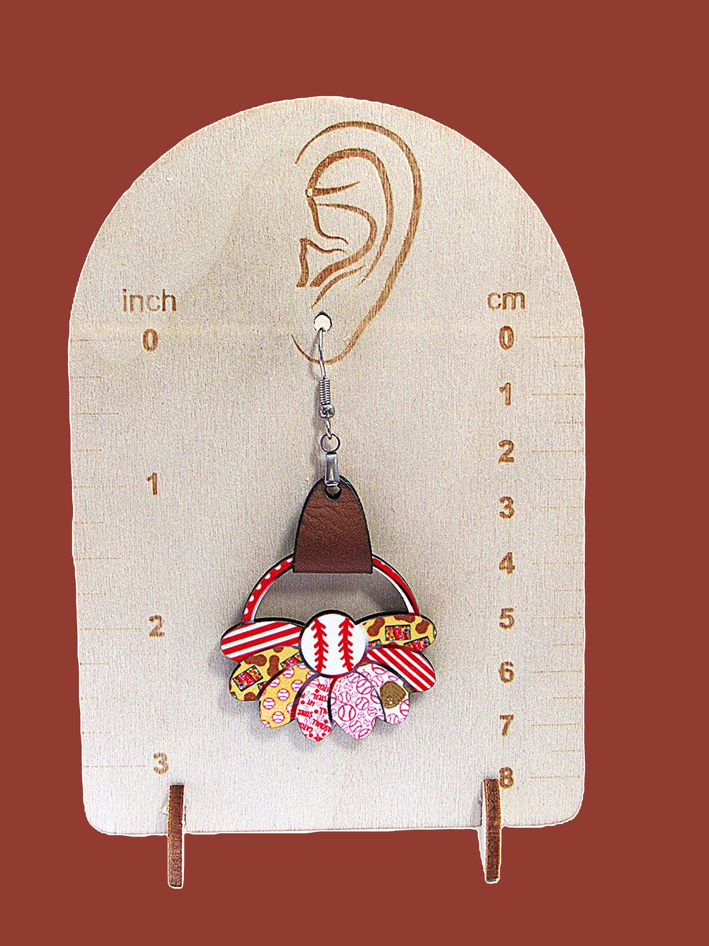 Round Sunflower Shaped Sublimated Earrings