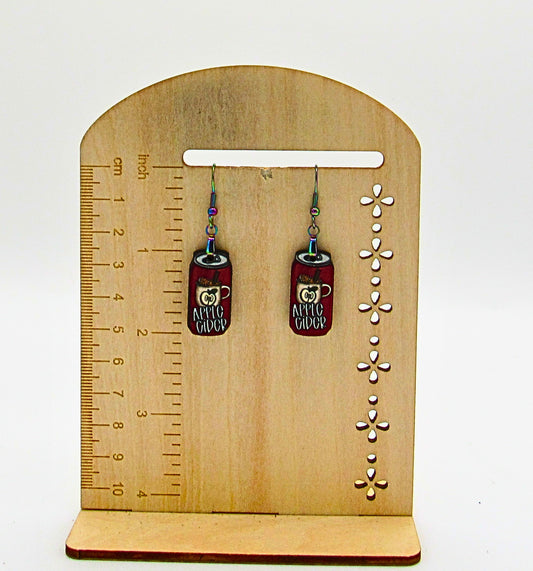 MDF-Soda Can Shaped Sublimated Earrings 1 inch