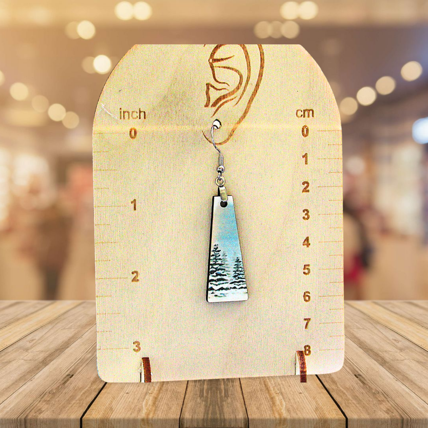 Modern Bar Shaped Sublimated Earring