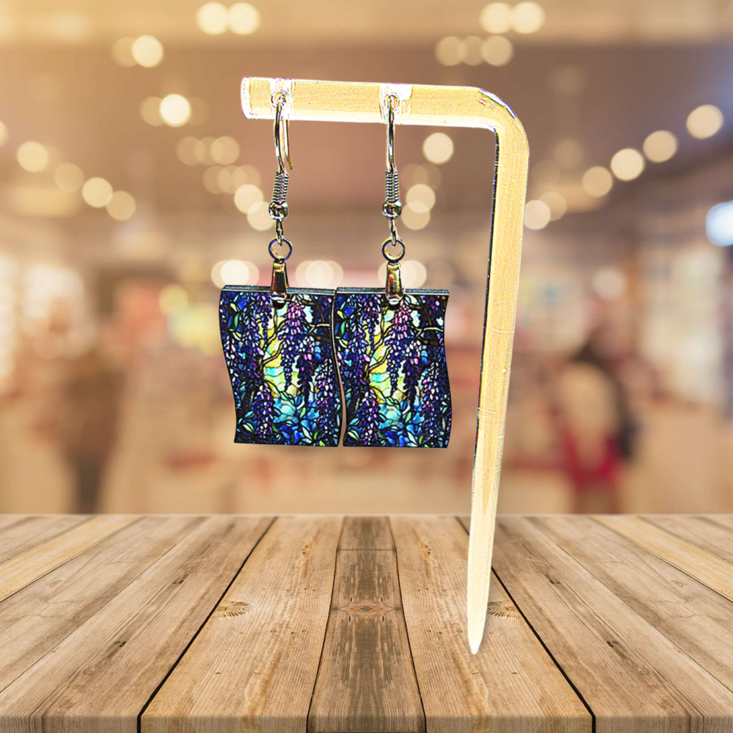 Vertical Flag Shaped Sublimated Earrings 1 inch