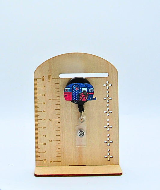 MDF- Camper Shaped Sublimated Badge Reel