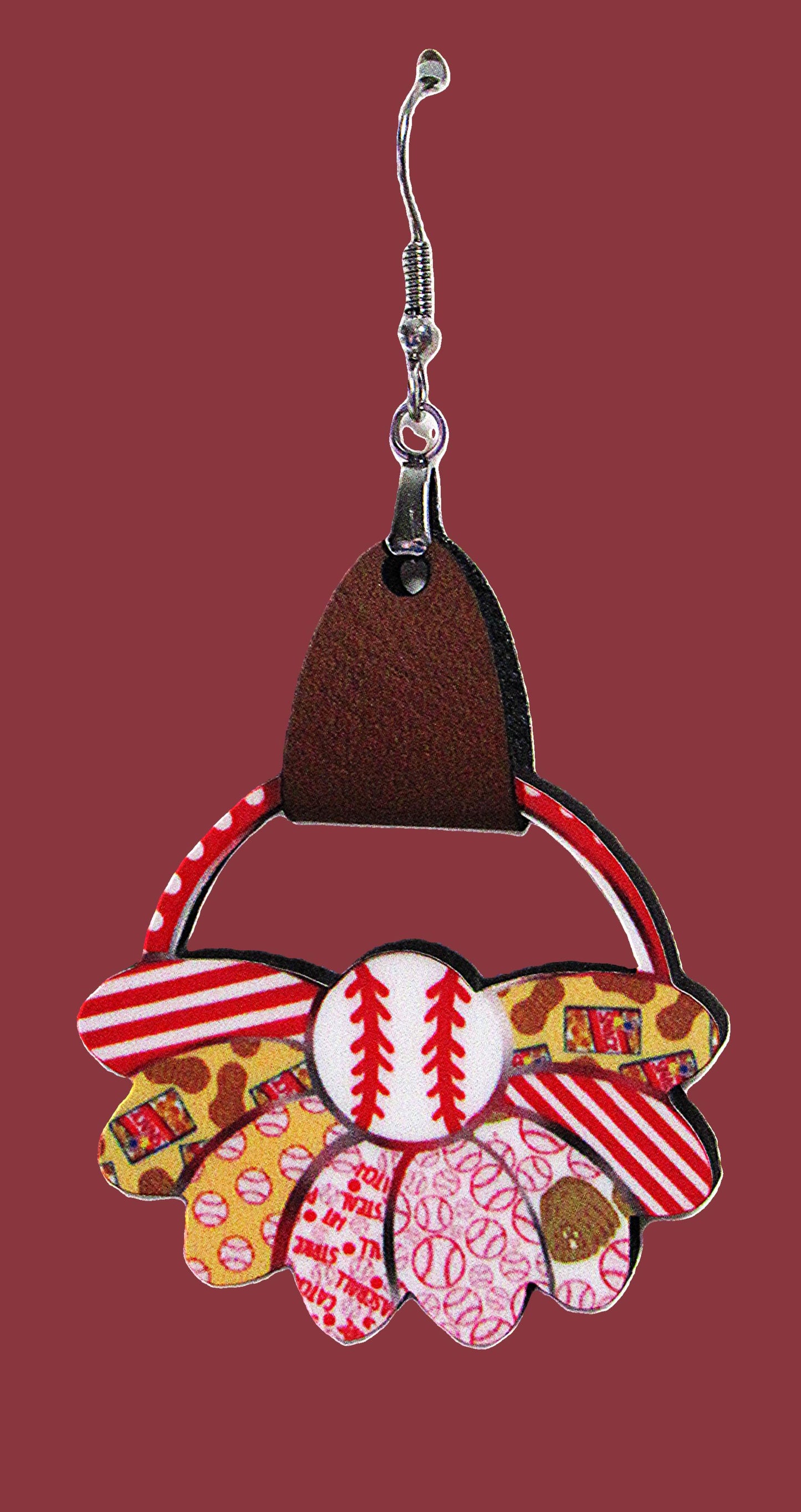 Round Sunflower Shaped Sublimated Earrings