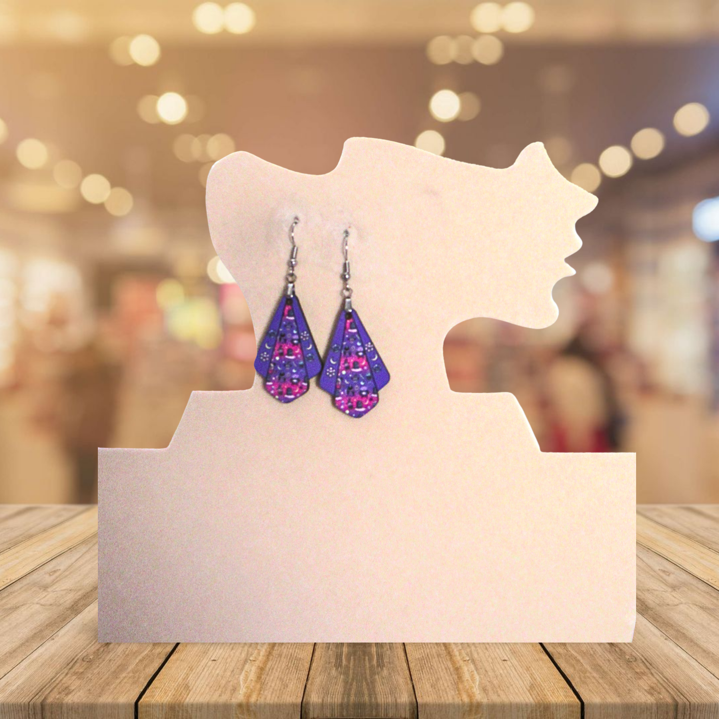 Fan Shaped Sublimated Earrings 1.5 inch
