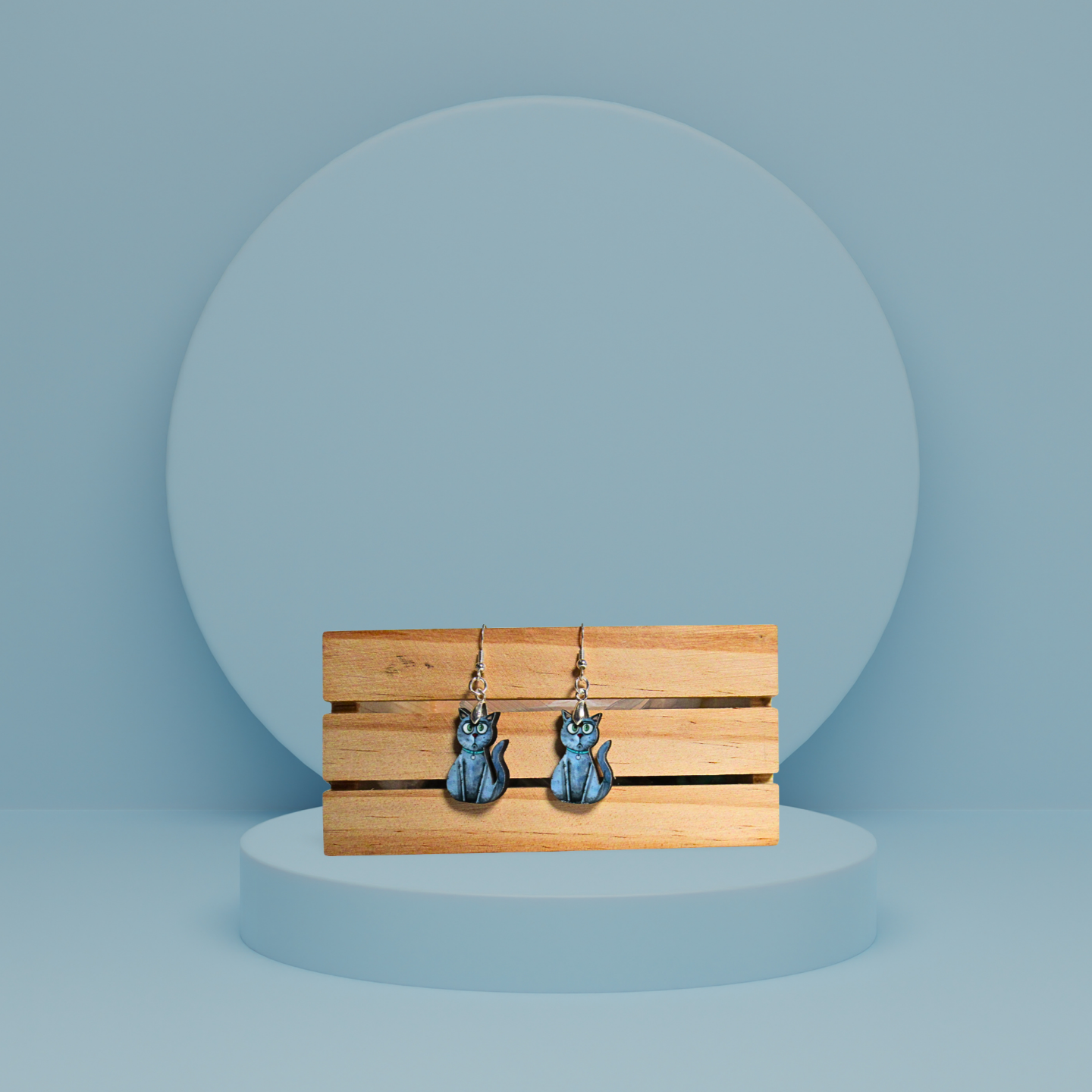 Cat Shaped Sublimated Earrings 1 inch