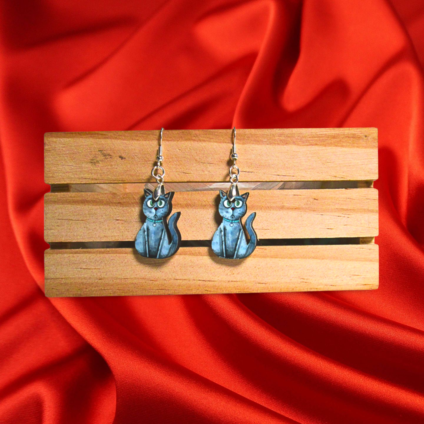 Cat Shaped Sublimated Earrings 1 inch