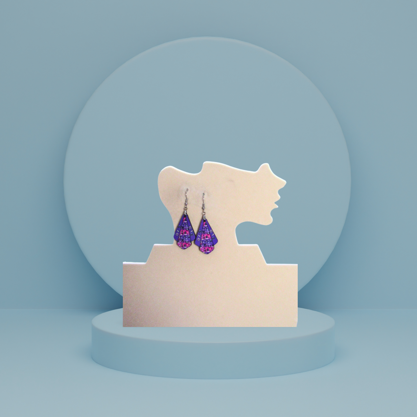 Fan Shaped Sublimated Earrings 1.5 inch