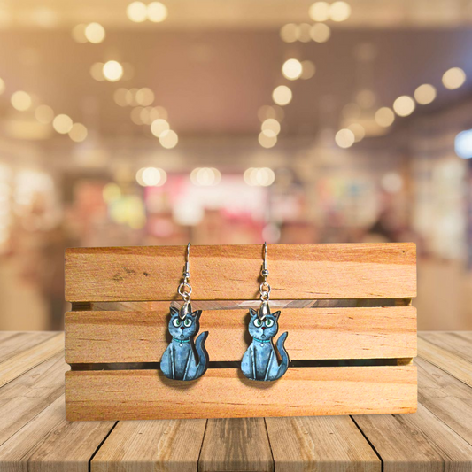 Cat Shaped Sublimated Earrings 1 inch
