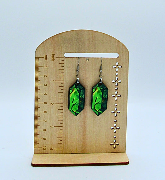 MDF- Chubby Gemstone shaped Sublimated Earrings 1.5 inch