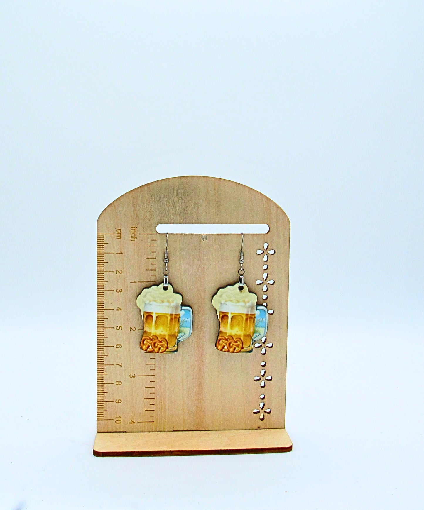 MDF- Beer Stein Shaped Sublimated Earrings 1.5 inch