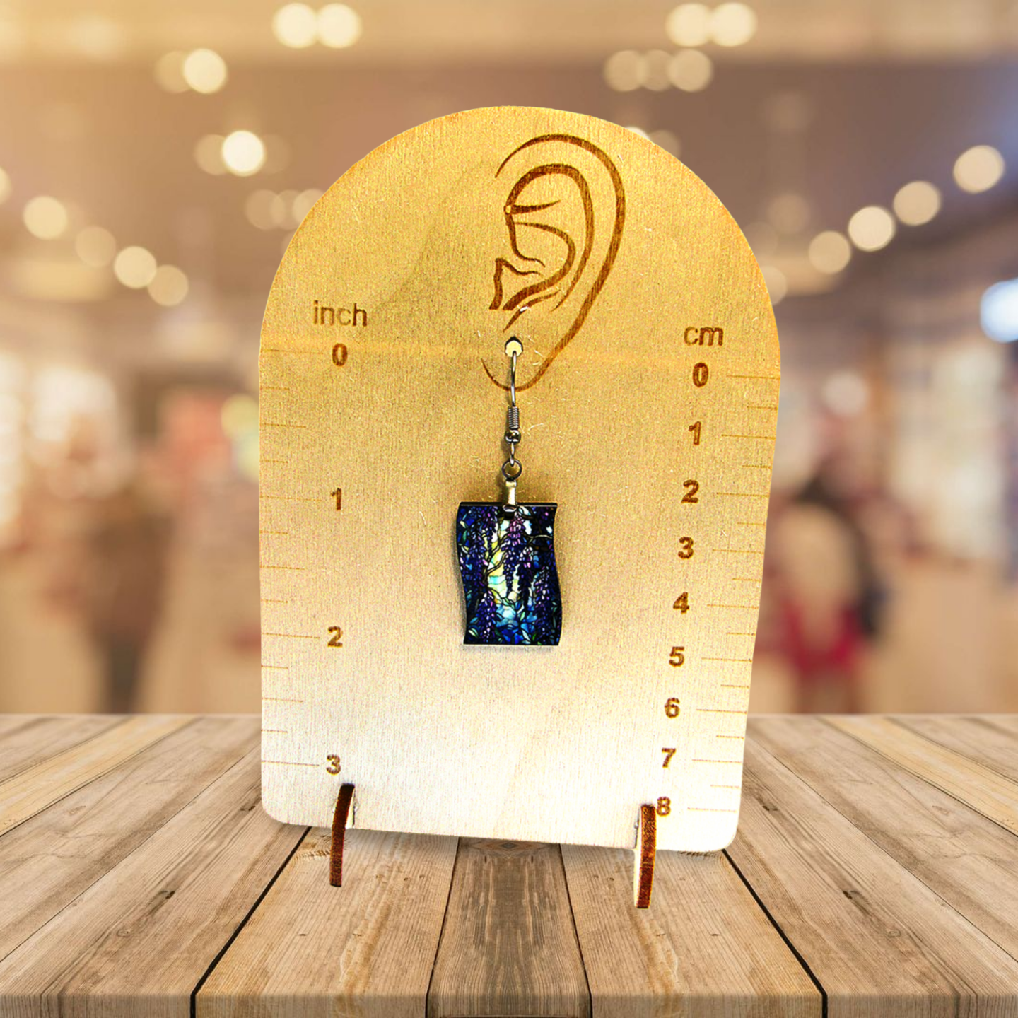 Vertical Flag Shaped Sublimated Earrings 1 inch