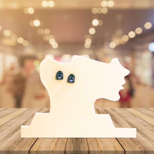 Grave Stone Shaped Sublimated Stud Earrings