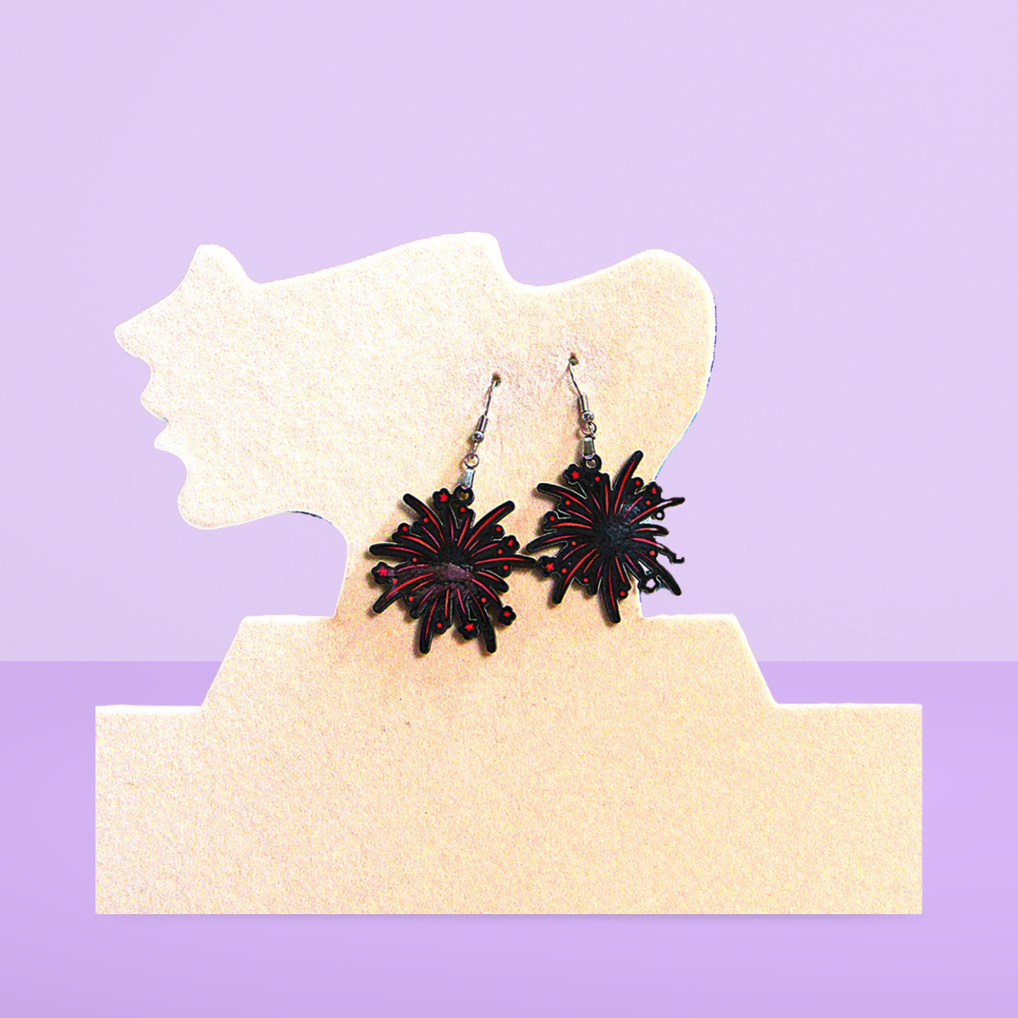 Fireworks Shaped Sublimated Earrings 1.5 inch