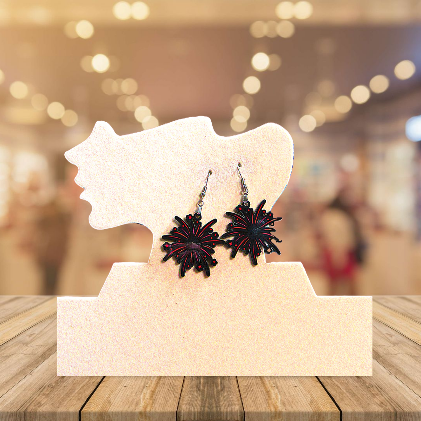 Fireworks Shaped Sublimated Earrings 1.5 inch