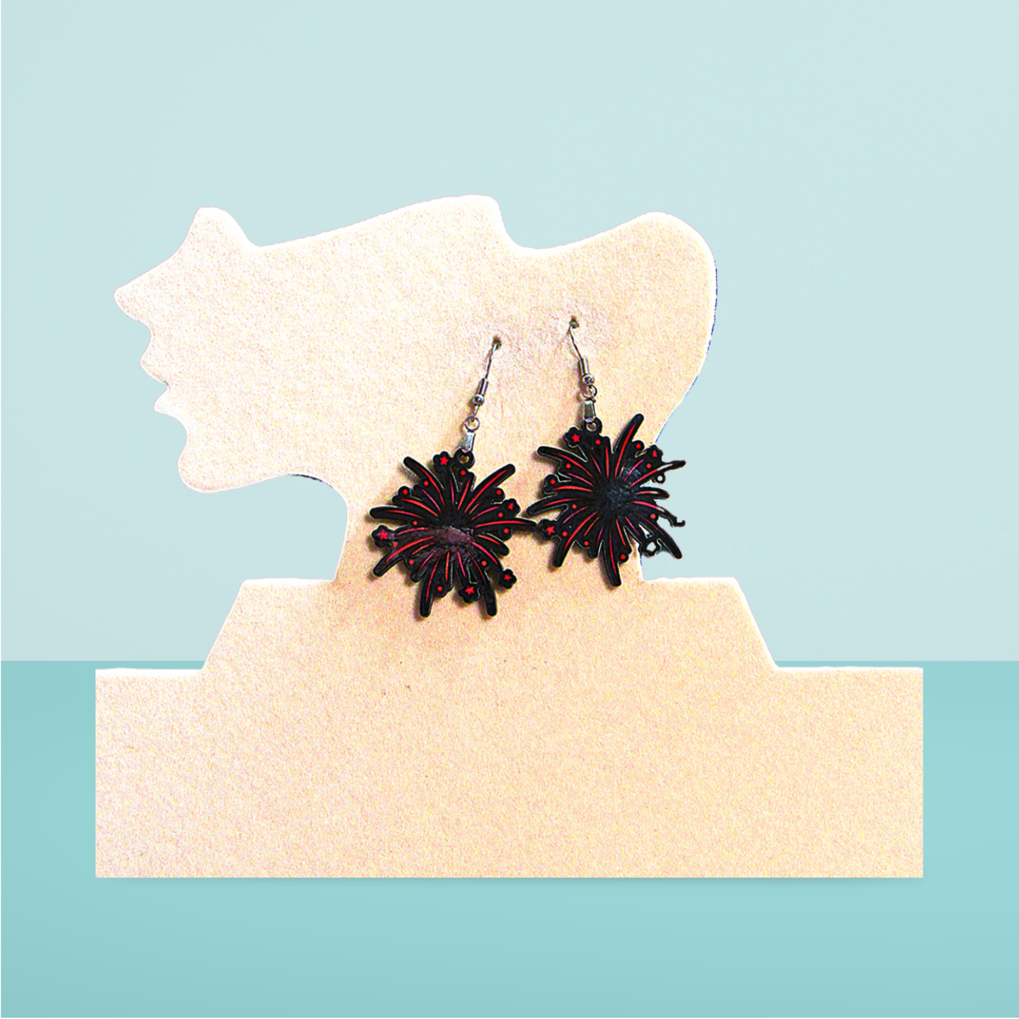 Fireworks Shaped Sublimated Earrings 1.5 inch