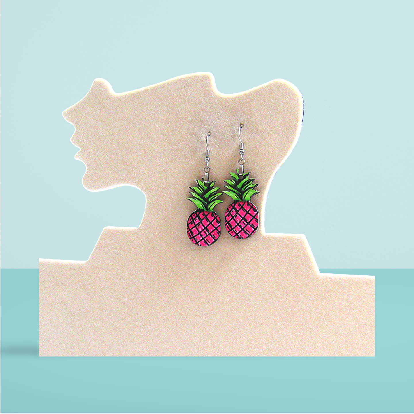 Pineapple Shaped Sublimated Earrings 1.5 inch