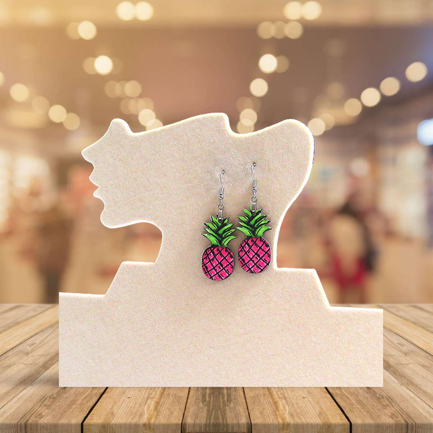 Pineapple Shaped Sublimated Earrings 1.5 inch
