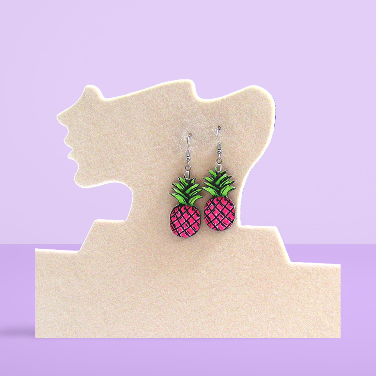 Pineapple Shaped Sublimated Earrings 1.5 inch
