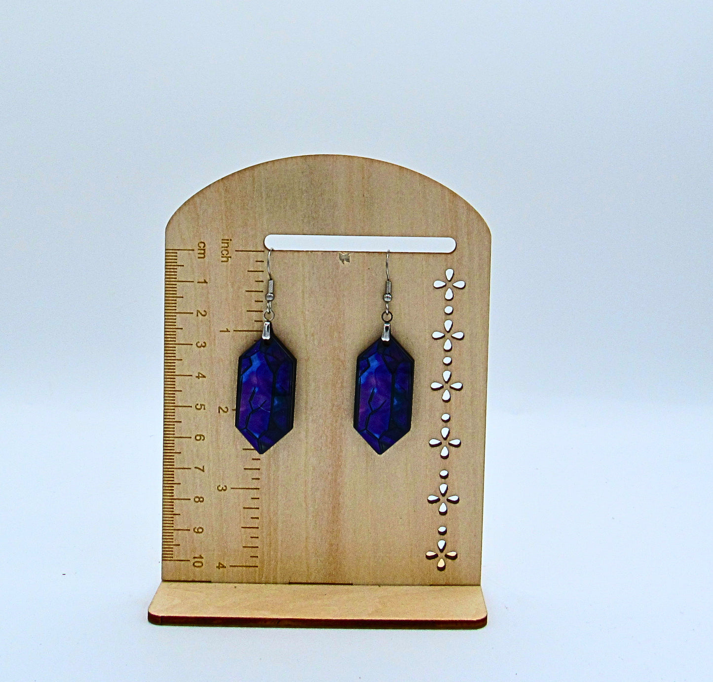 MDF- Chubby Gemstone shaped Sublimated Earrings 1.5 inch