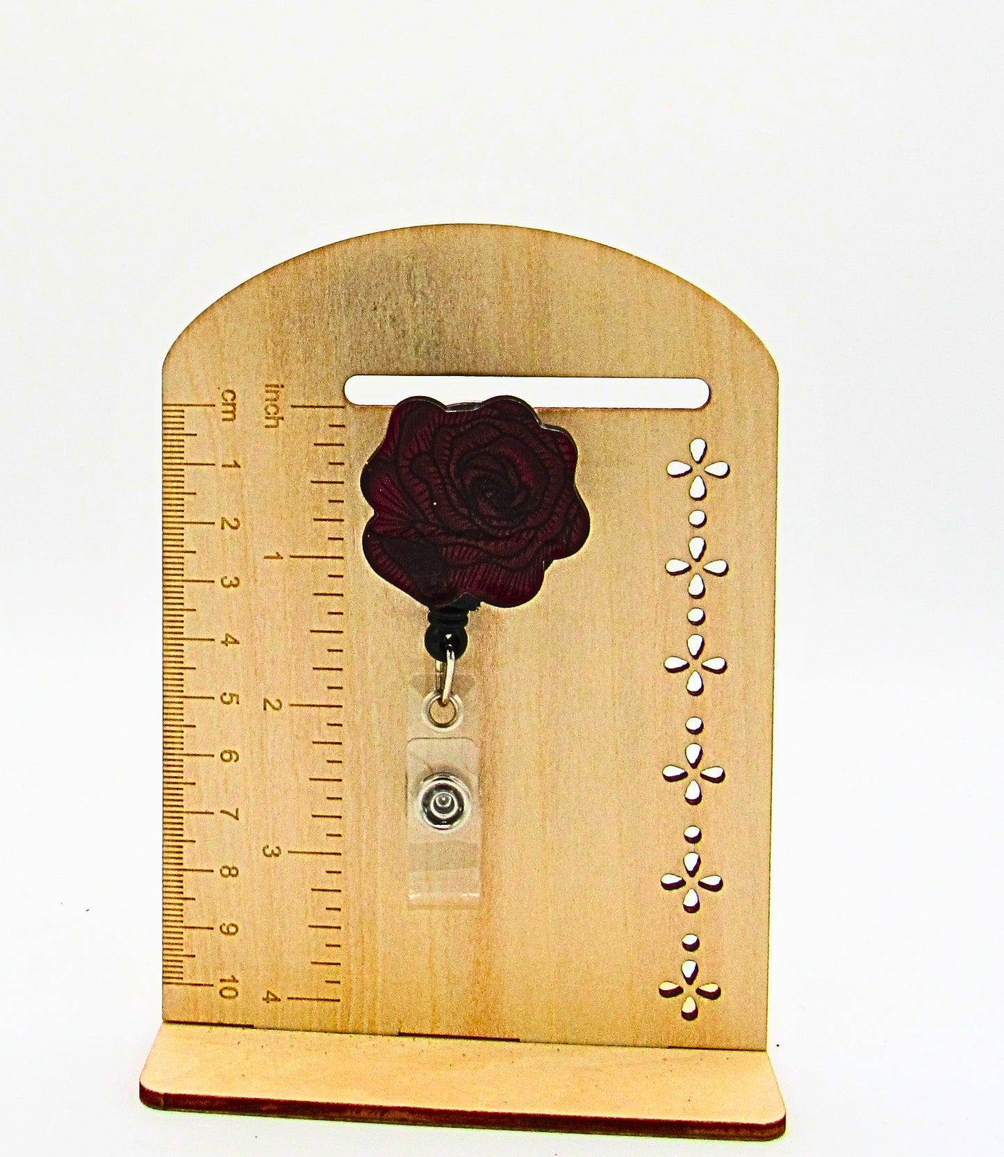 MDF-Rose Shaped Sublimated Badge Reel