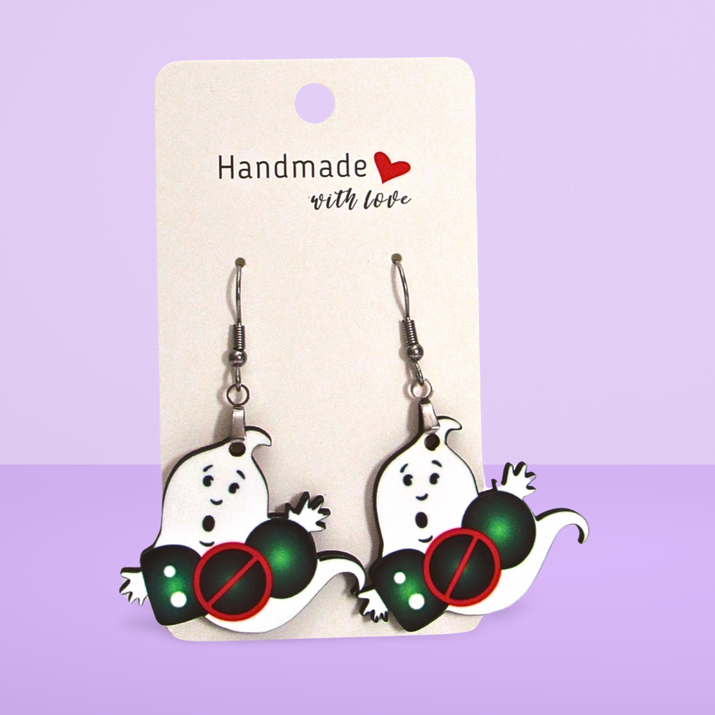 Boo Ghost Shaped Sublimated Earrings