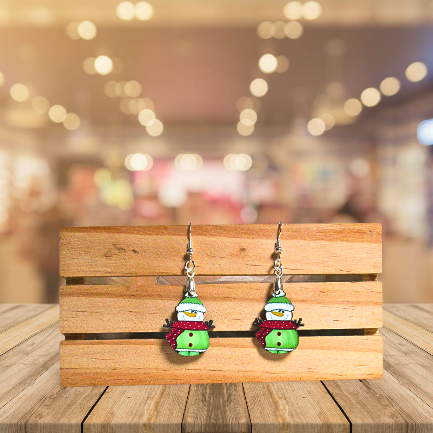 Snowman Shaped Sublimated Earrings 1 inch