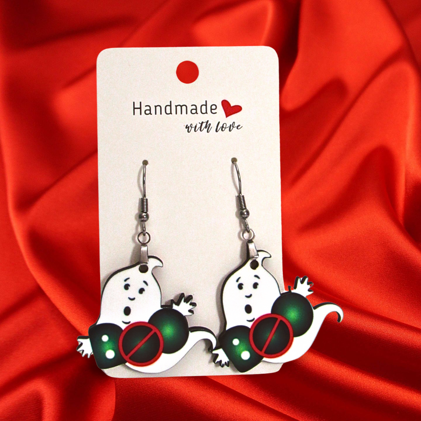 Boo Ghost Shaped Sublimated Earrings