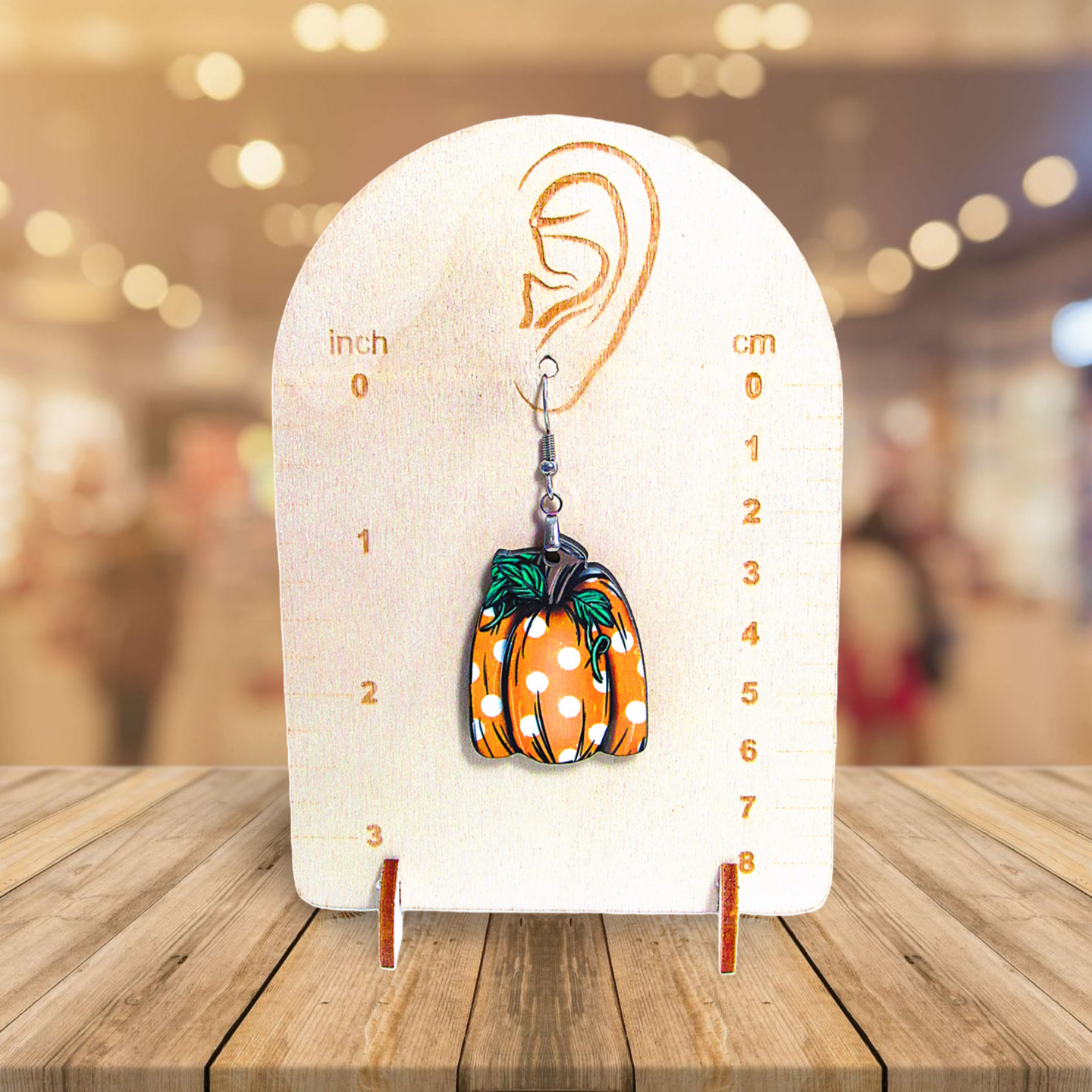 Tall Pumpkin Shaped Sublimated Earrings 1.5 inch