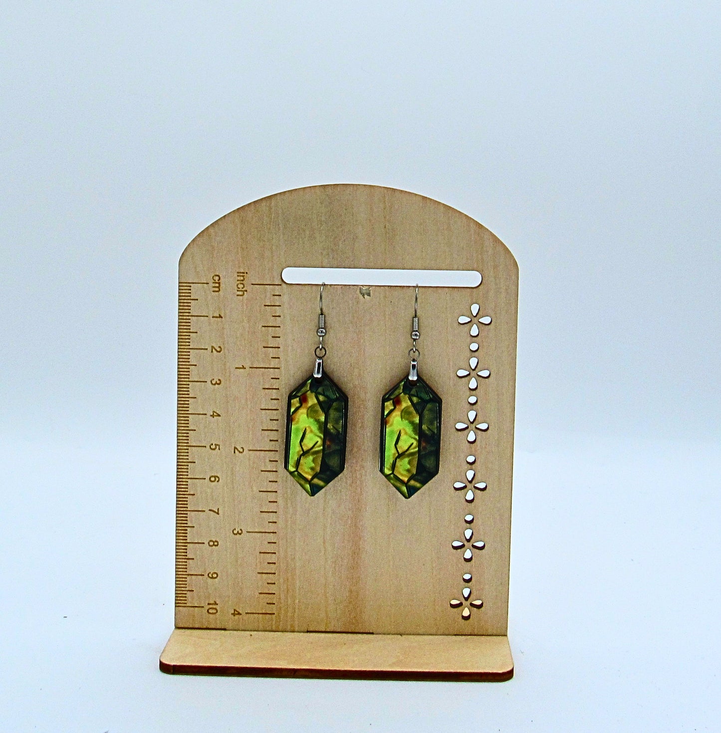 MDF- Chubby Gemstone shaped Sublimated Earrings 1.5 inch