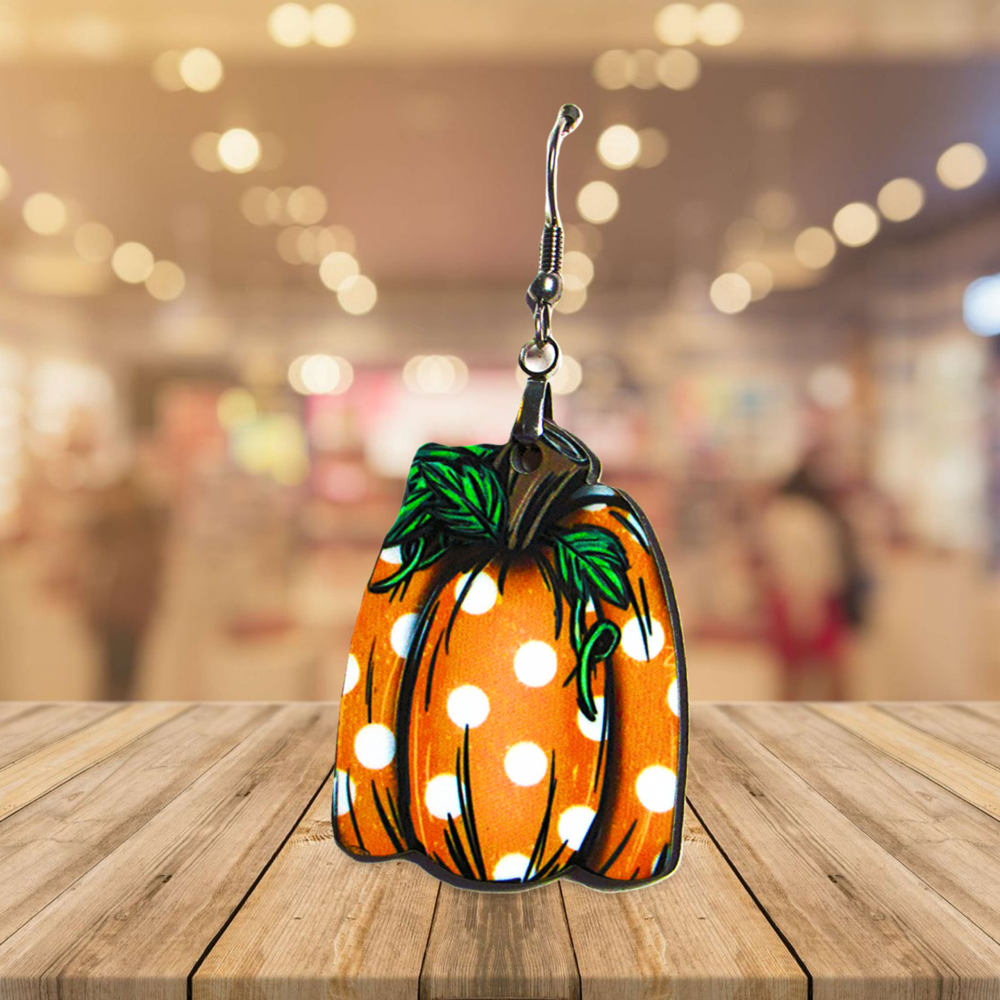 Tall Pumpkin Shaped Sublimated Earrings 1.5 inch