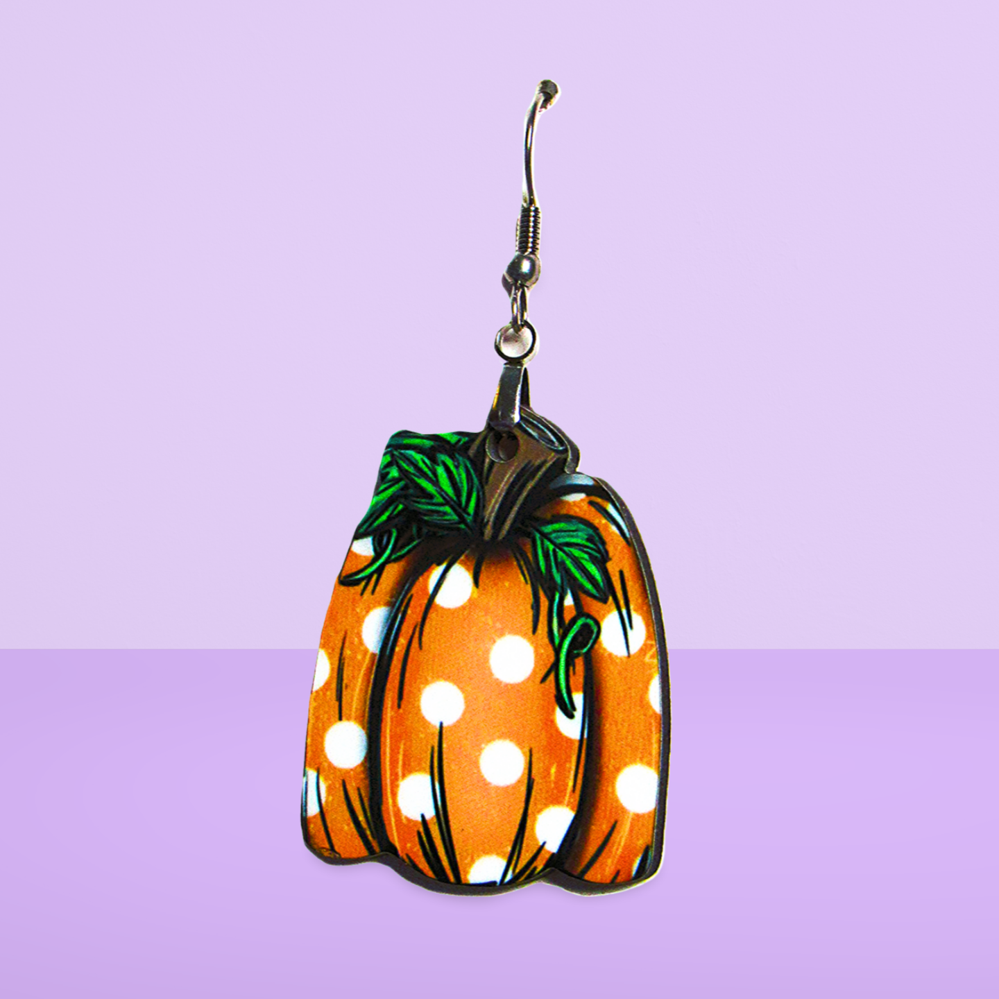 Tall Pumpkin Shaped Sublimated Earrings 1.5 inch