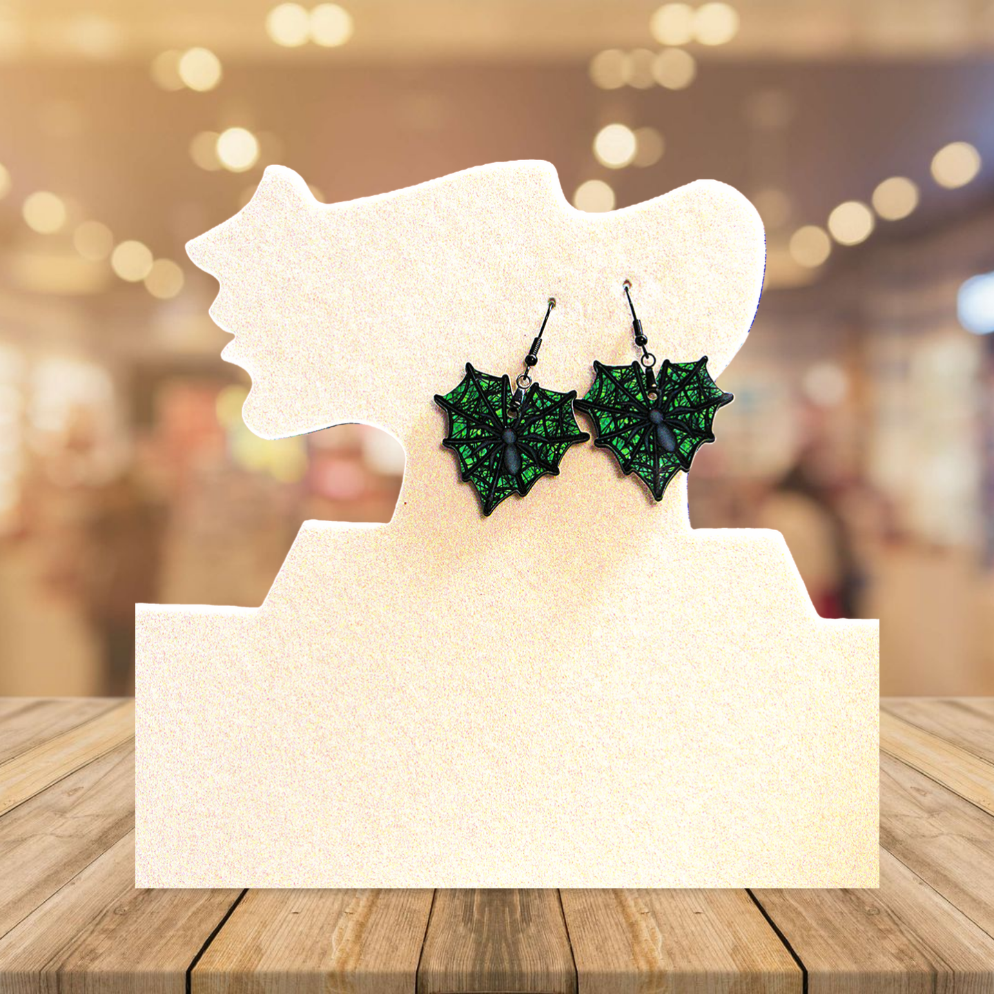 Heart Web Shaped Sublimated Earrings 1.5 inch