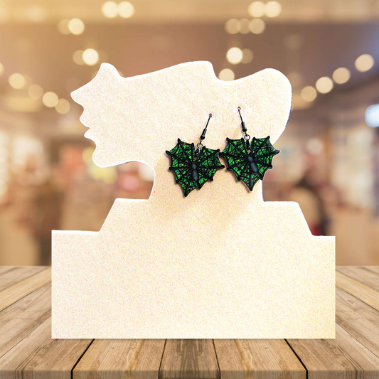 Heart Web Shaped Sublimated Earrings 1.5 inch