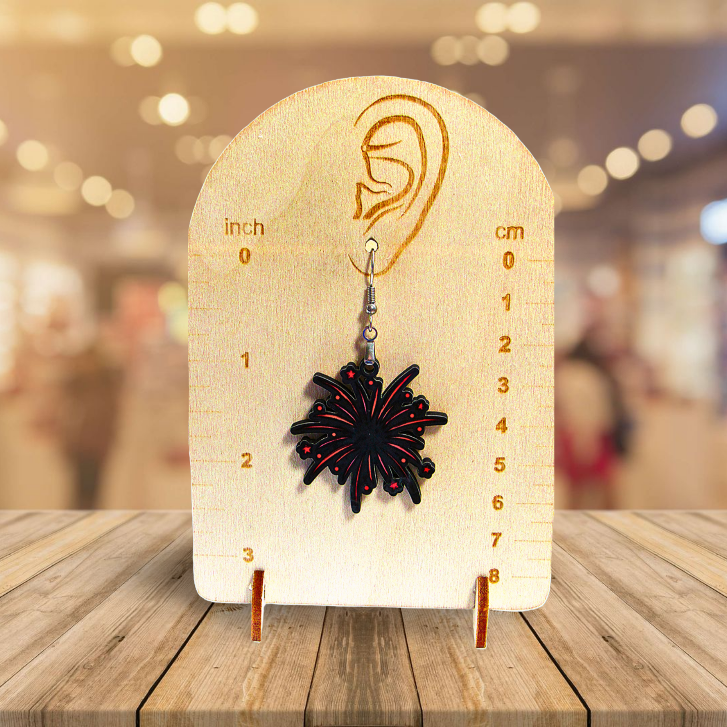 Fireworks Shaped Sublimated Earrings 1.5 inch