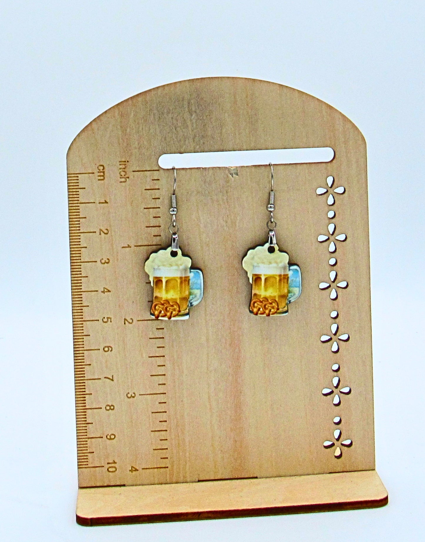 MDF- Beer Stein Shaped Sublimated Earrings 1 inch
