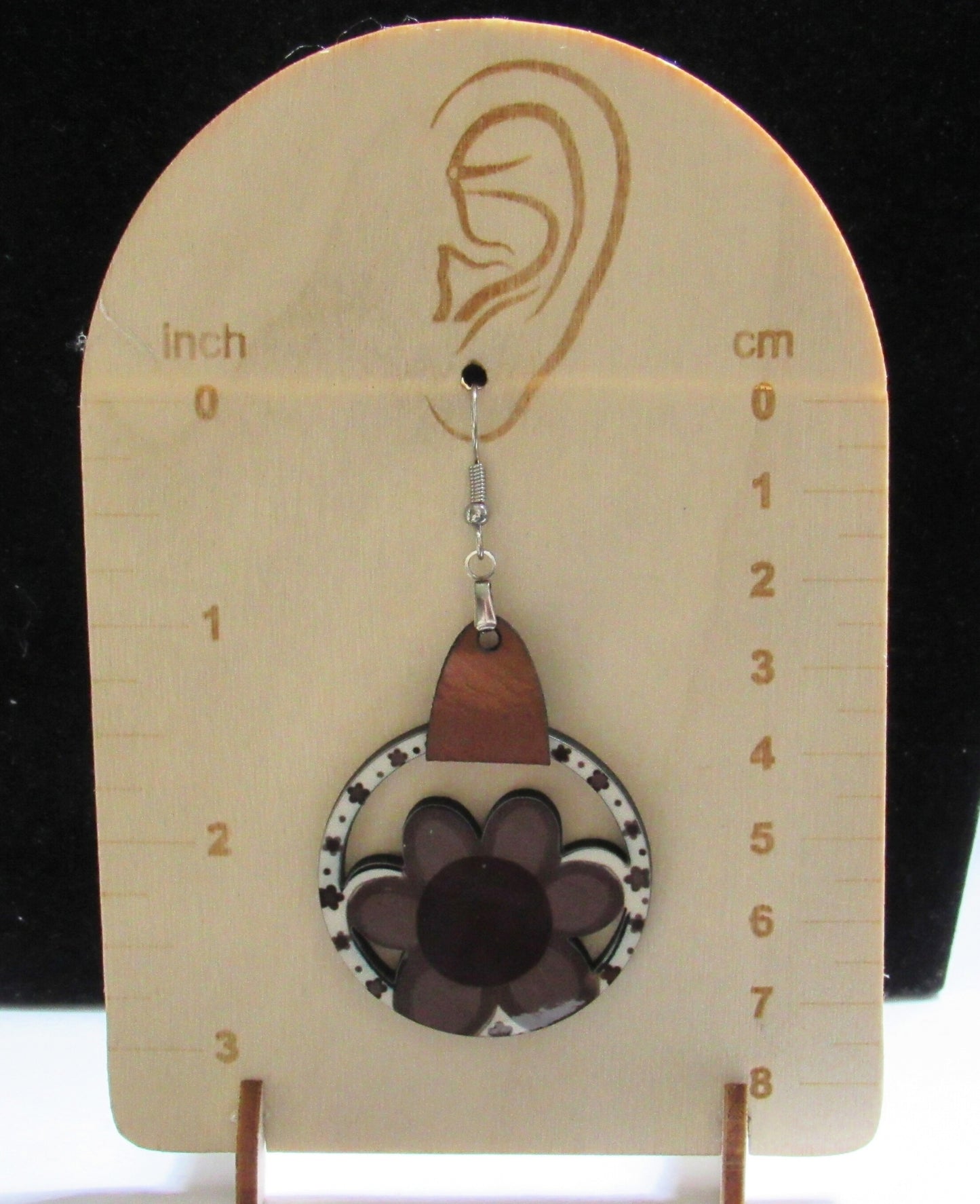 Round Flower Shaped Sublimated Earrings