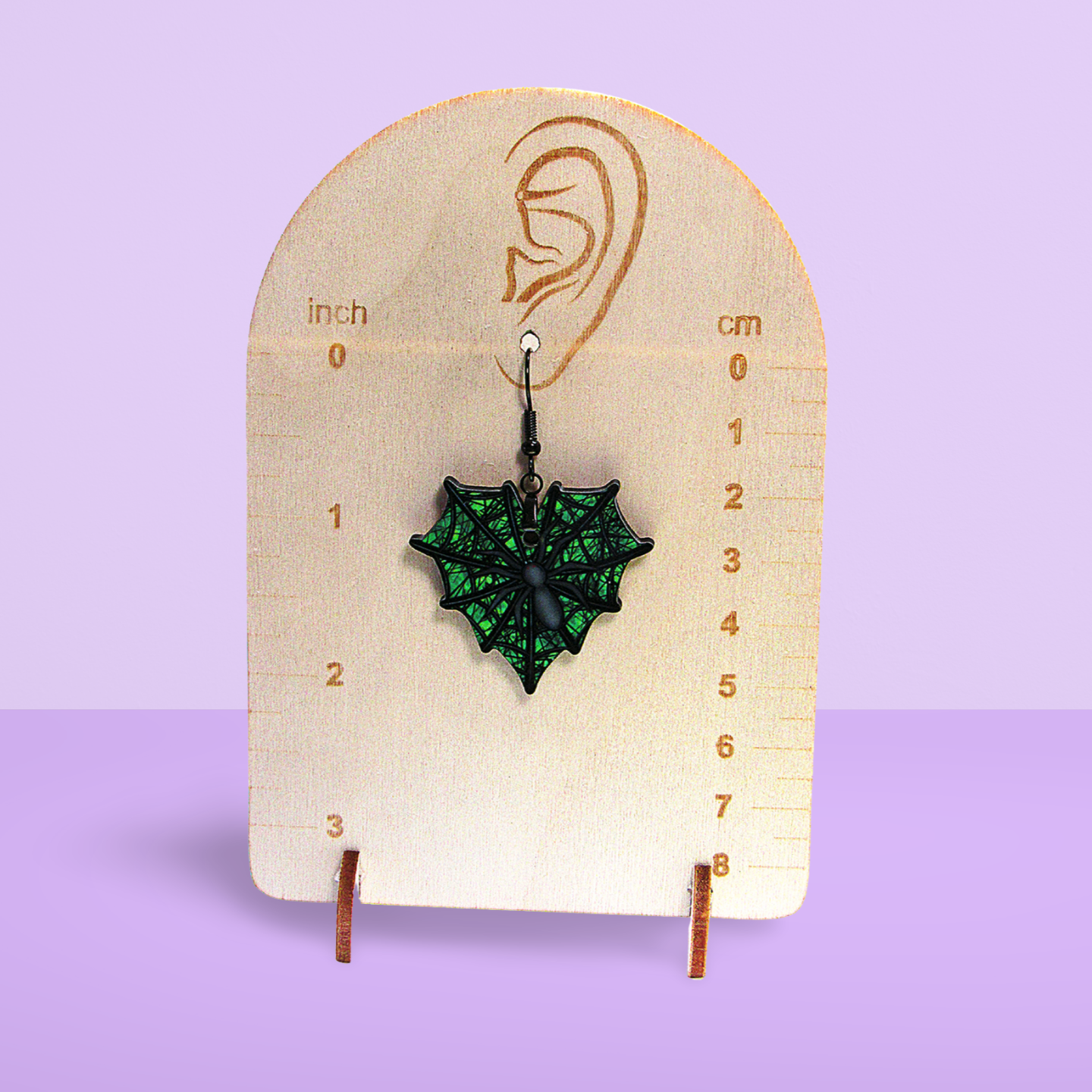 Heart Web Shaped Sublimated Earrings 1.5 inch