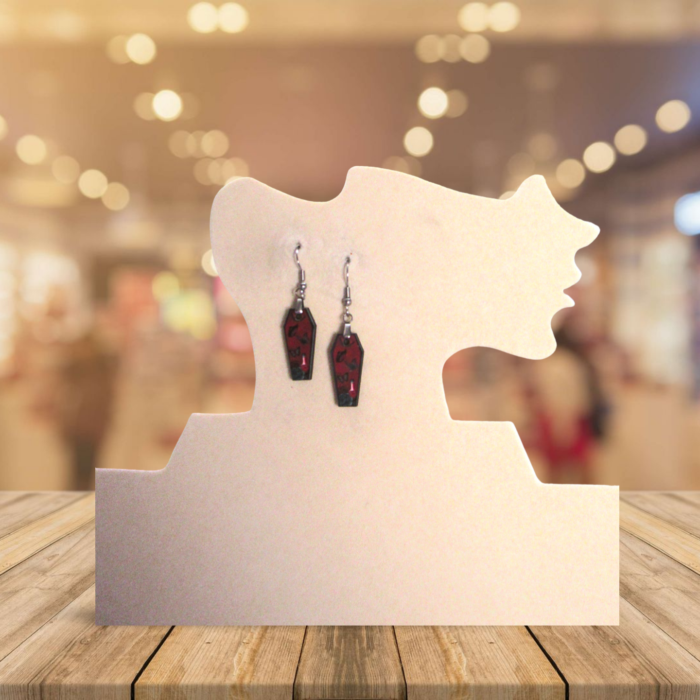 Coffin Shaped Sublimated Earrings