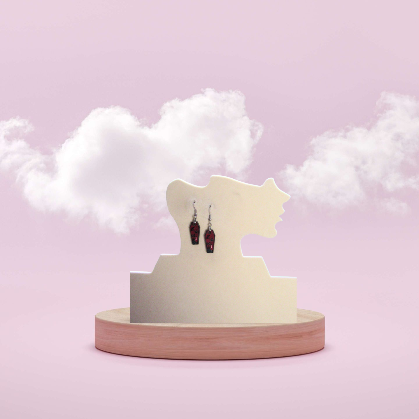 Coffin Shaped Sublimated Earrings