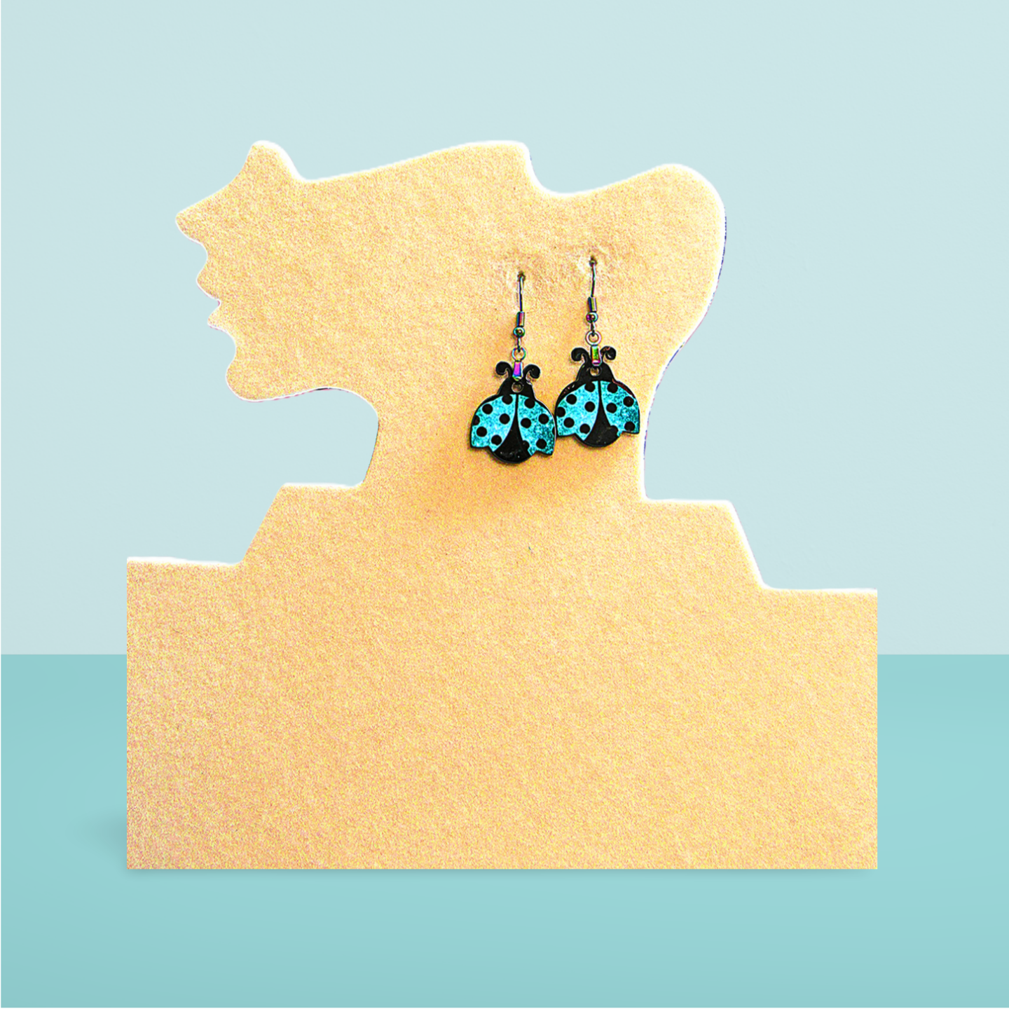 Ladybug Shaped Sublimated Earrings 1 inch