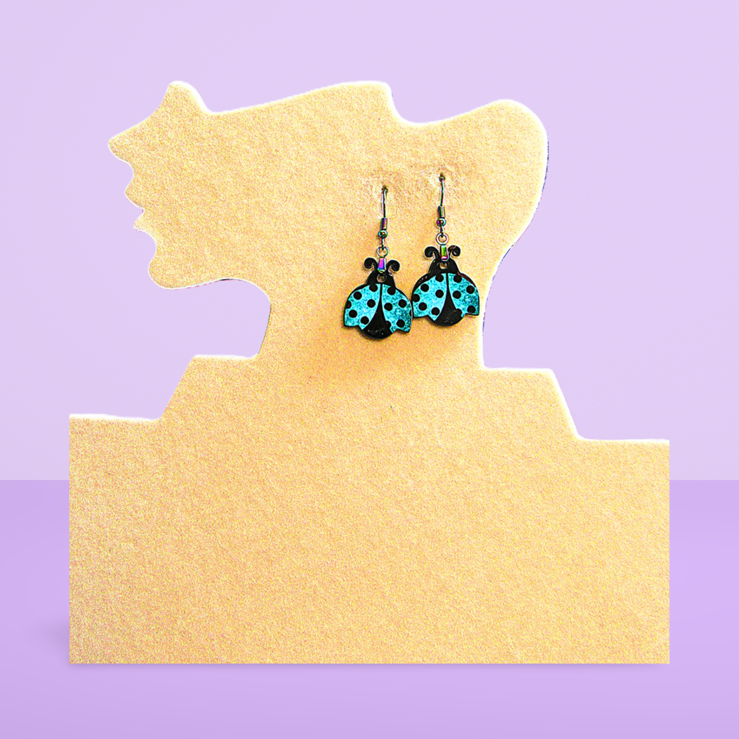 Ladybug Shaped Sublimated Earrings 1 inch