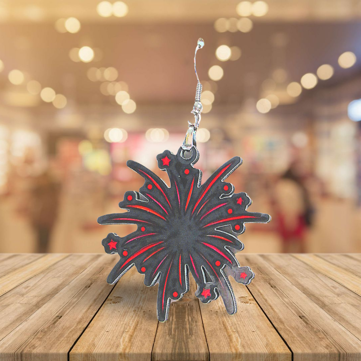 Fireworks Shaped Sublimated Earrings 1.5 inch