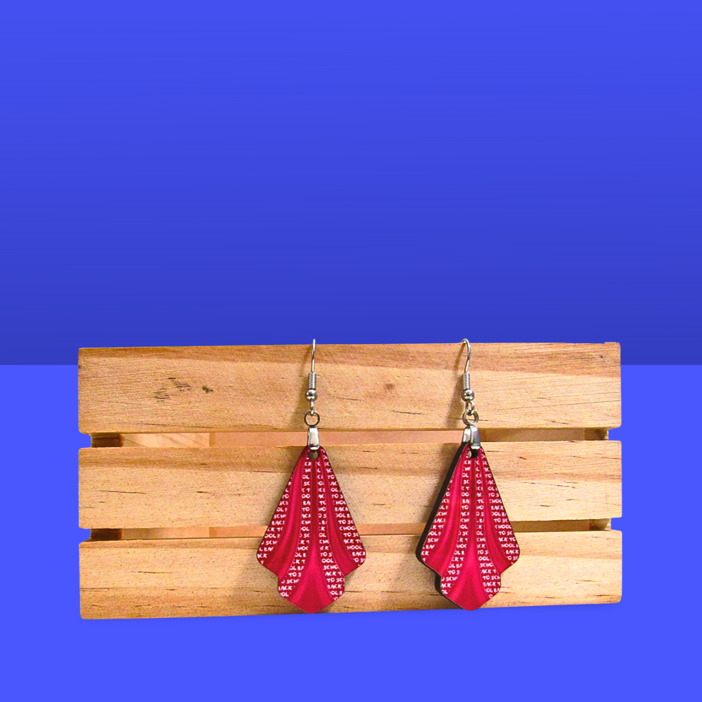 Teacher Themed Fan Shaped Sublimated Earrings